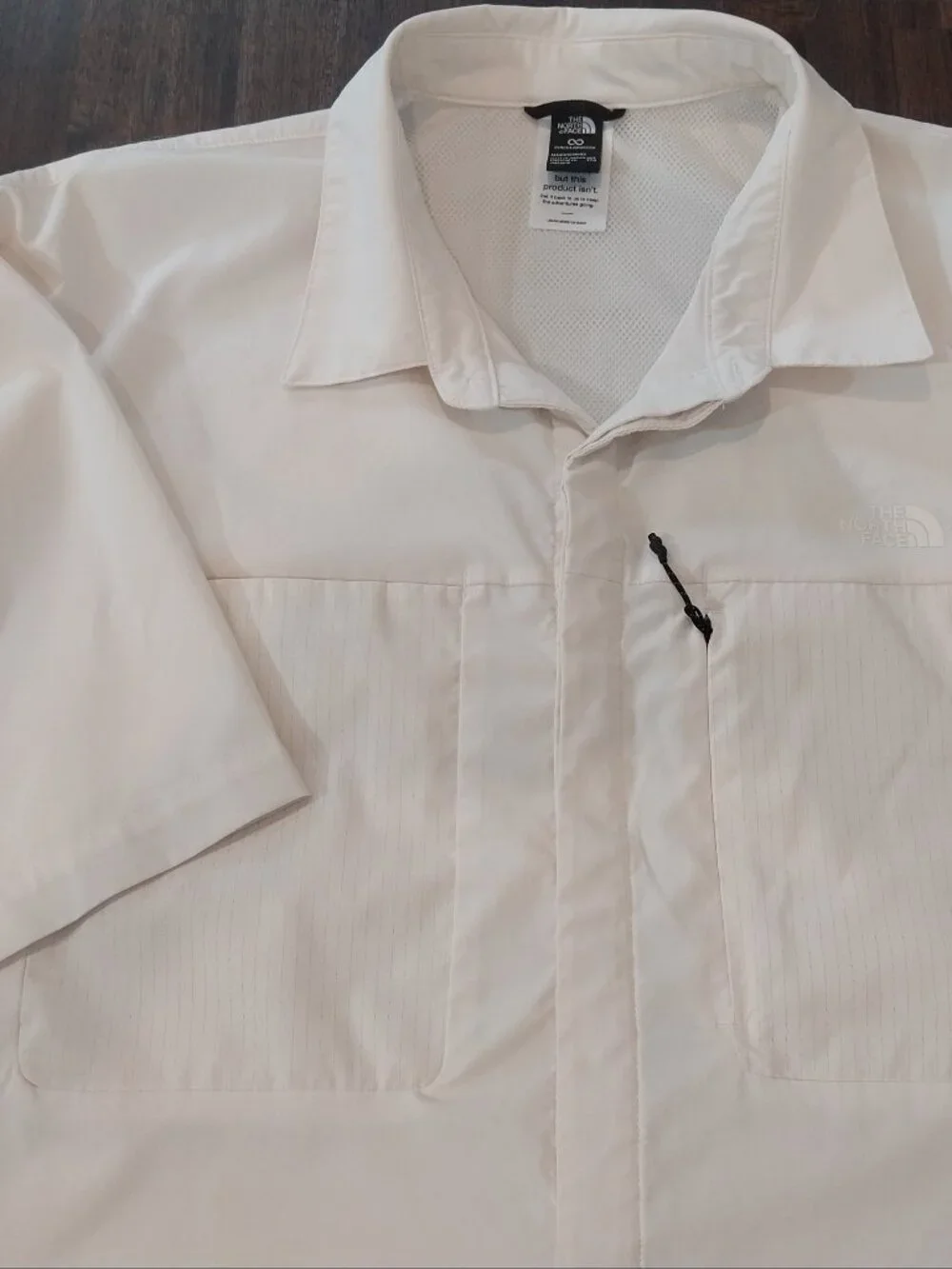 The North Face Men's XXL Light Range Shirt Beige Short Sleeve Button Up Vented .